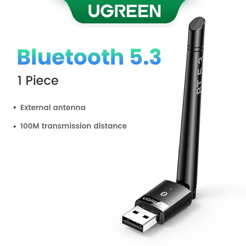 2 in 1 USB Bluetooth 5.3, Dongle Adapter for PC Speaker, Wireless Mouse, Music Audio Receiver, Transmitter Bluetooth 5.0