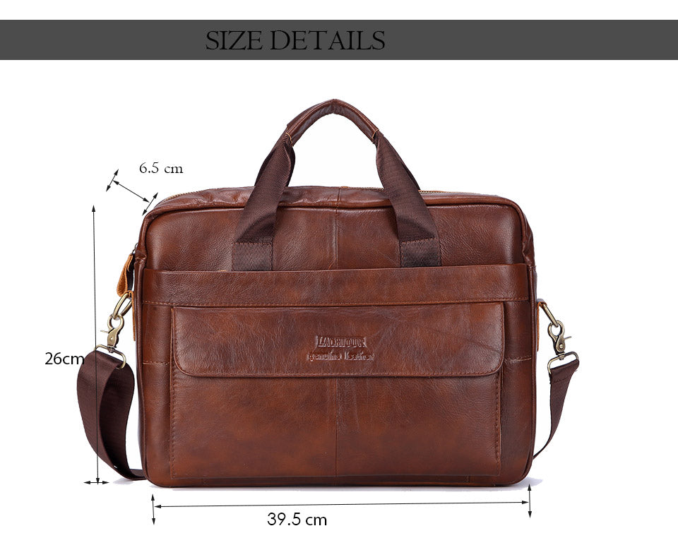 Men Genuine Leather Handbags, Casual Leather Laptop Bags, Male Business Travel Bags, Men's Crossbody Shoulder Bag