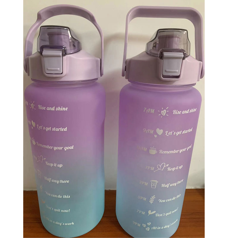 Wasserflasche, motivierende Trinkflasche, Sportwasserflasche, tragbare wiederverwendbare Plastikbecher, Outdoor-Reisen, Fitnessstudio