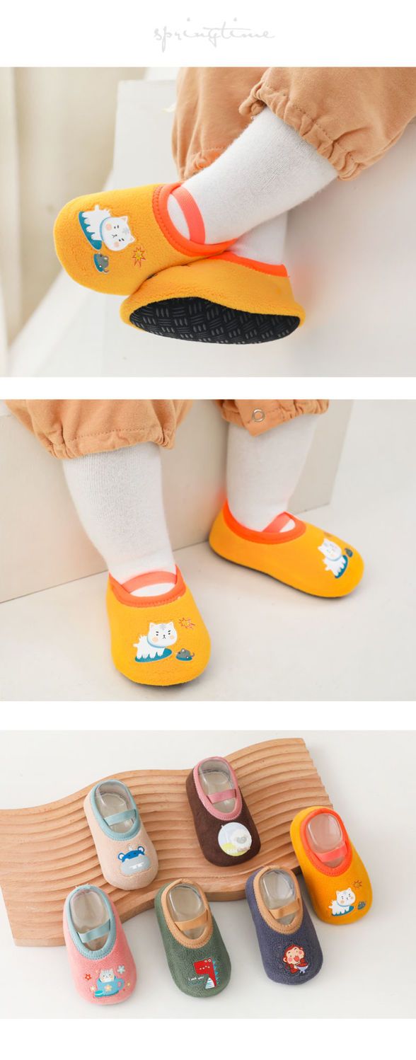 Baby Anti-slip Socks Newborn Warm Crib Floor Shoes with Rubber Sole