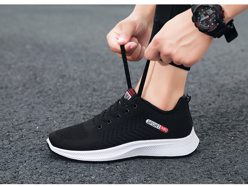 Breathable Shoes for Men, Mesh Lightweight Casual Shoes, Comfortable Soft Bottom Flats Lace Up Sneakers