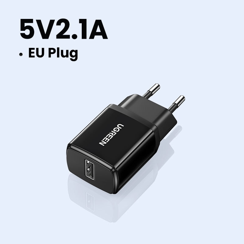 Chargeur USB 5 V 2,1 A, mini chargeur mural, chargeur de téléphone adaptateur UE, chargeur de téléphone portable