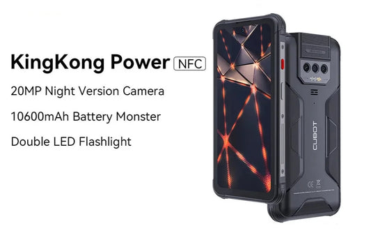 Cubot KingKong Power, Waterproof Rugged Smartphone Android 13, 8GB+256GB, 10600mAh, 33W Fast Charge, NFC, 6.5" FHD+, Global Phone