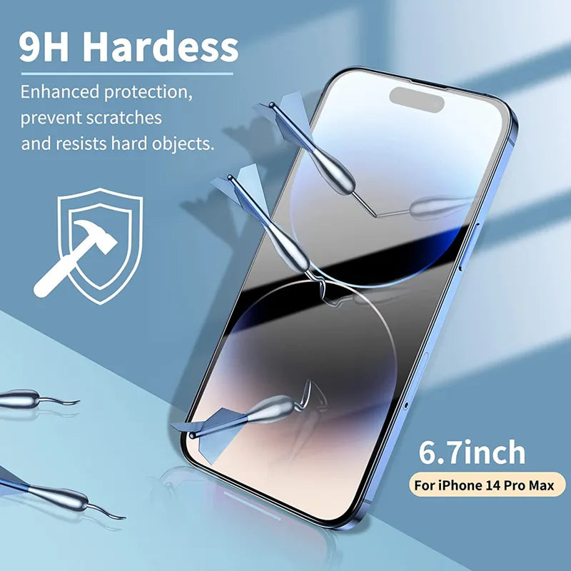 5Pcs Tempered Glass for IPhone 14 13 12 11 Pro Max Screen Protector for IPhone 12Mini 13Mini 7 8 15 Plus SE X XS XR 14Pro Glass