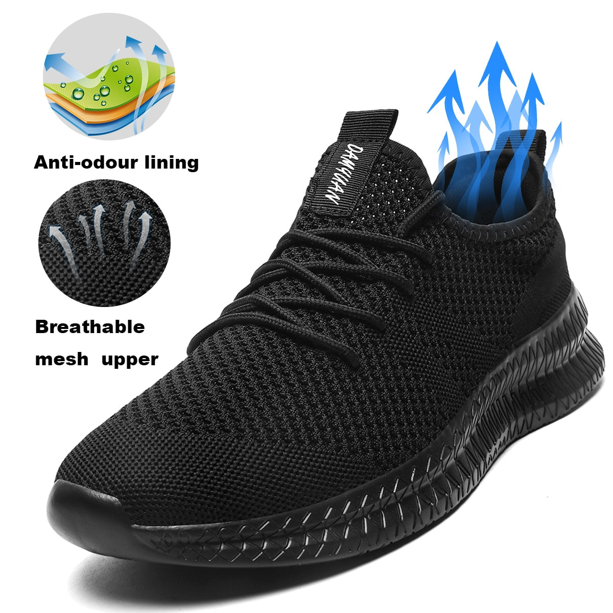 Men's Running Shoes: Lace-up, Lightweight, Comfortable, Breathable Sport Sneakers for Walking and Tennis