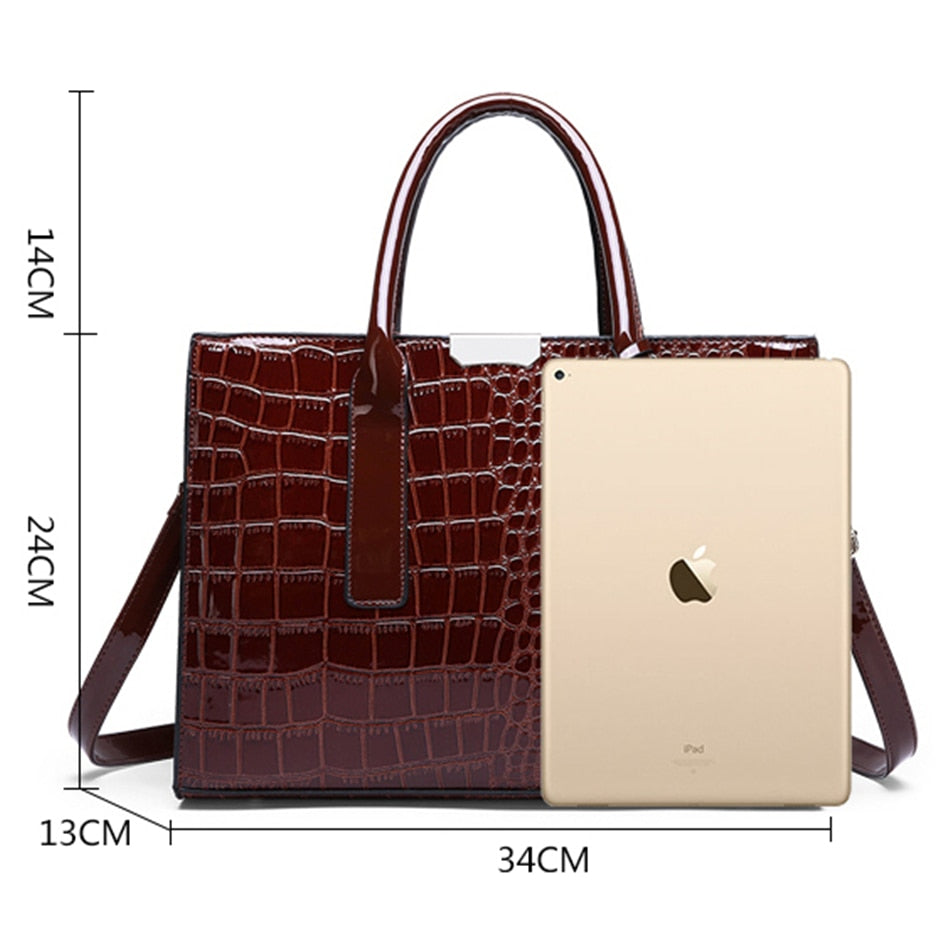 Leather Women Bags, Crocodile Female Crossbody Shoulder Hand Bags, Women High Quality Handbags