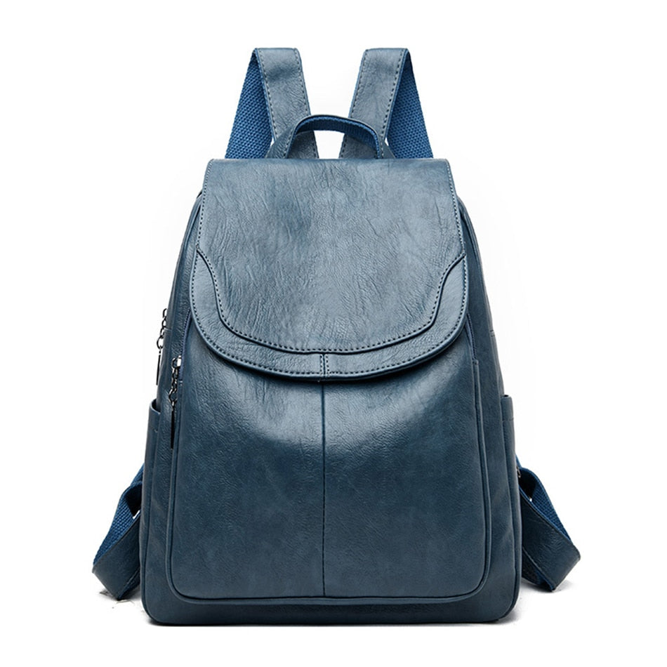 Damen-Rucksack aus Leder mit großem Fassungsvermögen, Vintage-Tasche aus hochwertigem Leder, Schultaschen, Reiserucksack, Damen-Büchertasche