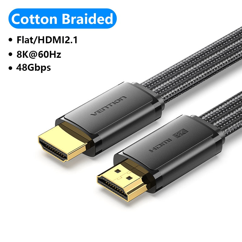 HDMI Cable 8K/60Hz, 4K/120Hz, 48Gbps HDMI Digital Cables, Splitter TV Box HDR10, Switch Cable HDMI