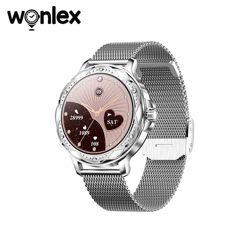 Damenmode-Smartwatch, elegante Damen-Armbanduhr, Bluetooth, Anrufe, Sport-Schrittzähler, Design-Armband