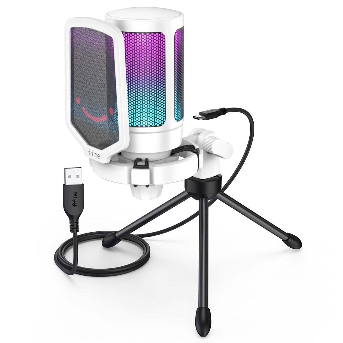 USB Microphone, Condenser MIC with RGB, PC, MAC, Suit for Podcasters / Gamers / Influencers / Home studio