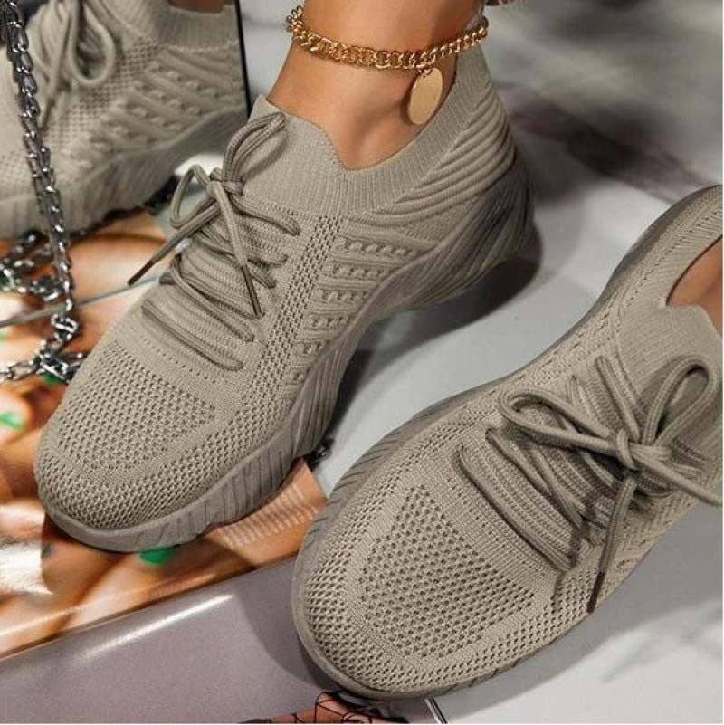 Breathable Lace-up Platform Sneakers: Casual Vulcanized Shoes for Ladies