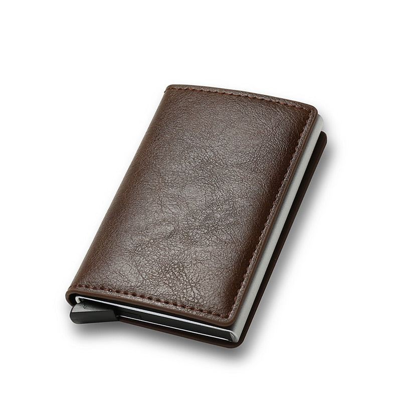 Top Quality Wallets, Men Money Bag, Mini Purse Male Vintage, Brown Leather, RFID Card Holder Wallet, Small Smart Wallet, Pocket