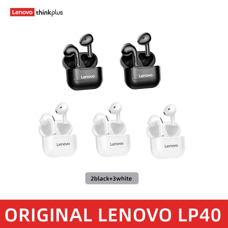 Original Lenovo LP40 drahtlose Kopfhörer TWS Bluetooth-Kopfhörer Touch Control Sport Headset Stereo-Ohrhörer für Telefon Android