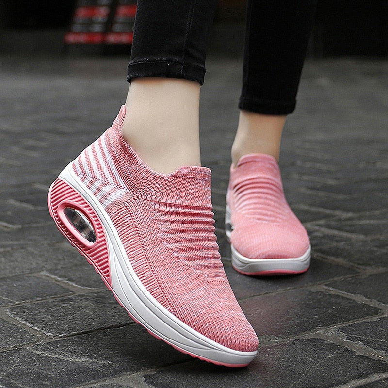 Women's Sneakers, Platform Orthopedic Shoes, Woman Casual Mesh Walking Shoe, Slip Footwear