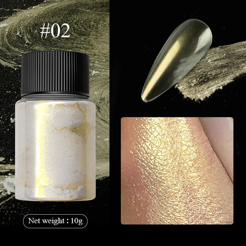 Nail Mirror Glitter Powder Metallic Colorful Dust Metal Effect Nail Glitter Gold Nail Art UV Gel Polish Chrome Flakes Dust