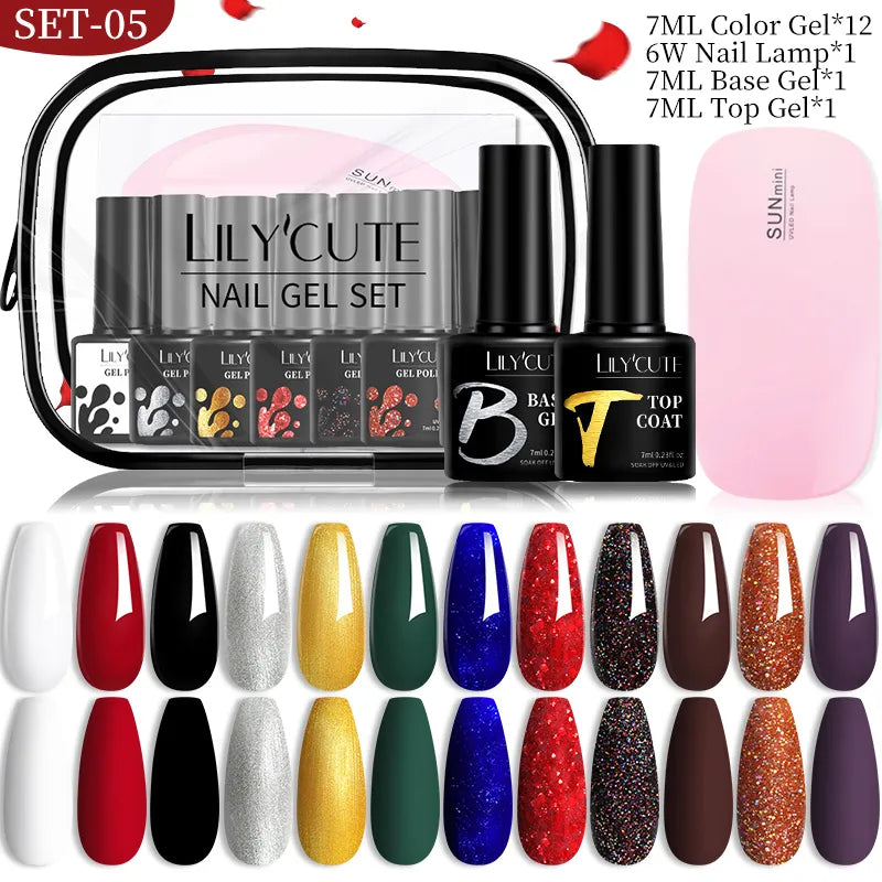 10PCS/SET Gel Nail Polish, Reflective Glitter, Magnetic Gel, Set Magnetic Stick, Soak Off Nail Art