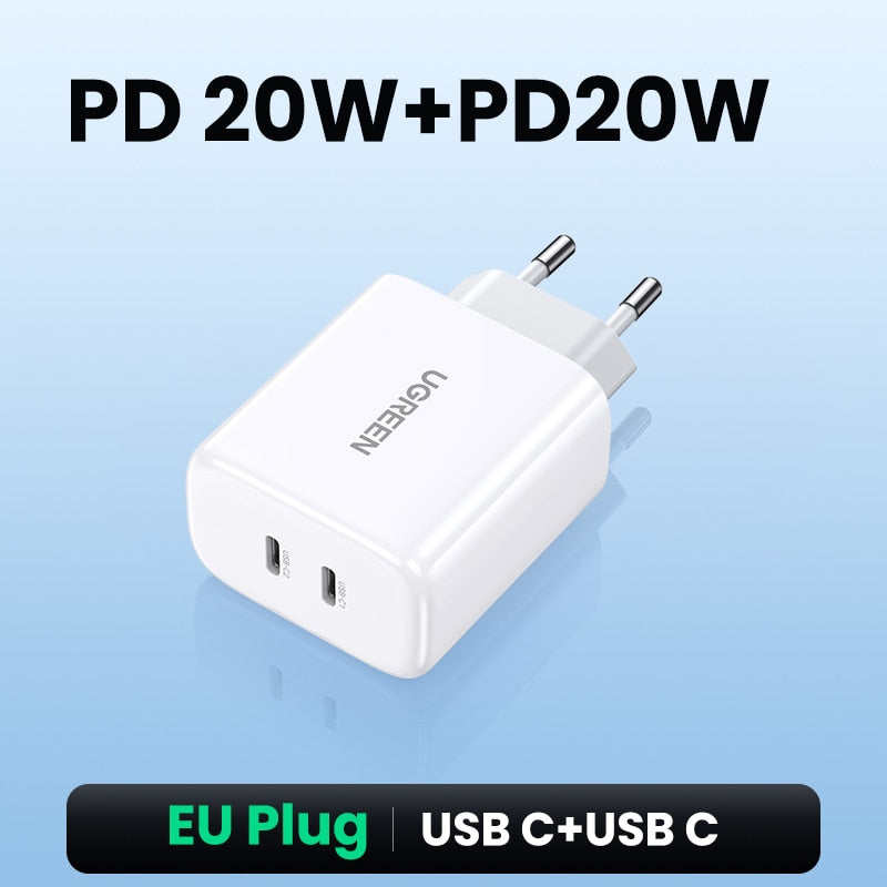 38 W schnelles USB-Ladegerät, Quick Charge 4.0, 3.0, Typ C PD-Schnellladung, USB-Ladegerät, QC 4.0, 3.0, Telefonladegerät