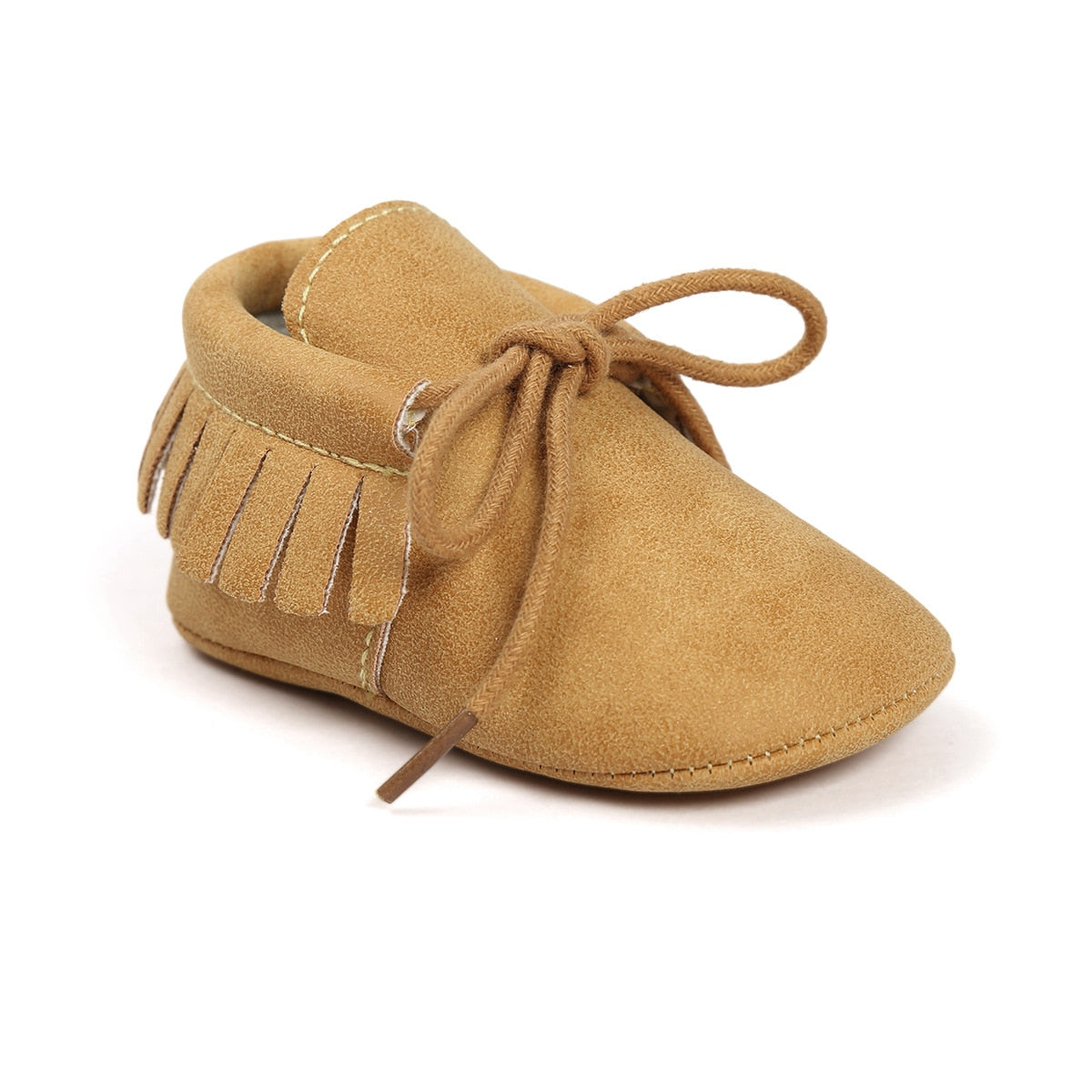 Newborn Shoes Infant Boy Girl Classical Lace-up Tassels Suede Sofe Anti-slip Toddler Crib Crawl Moccasins