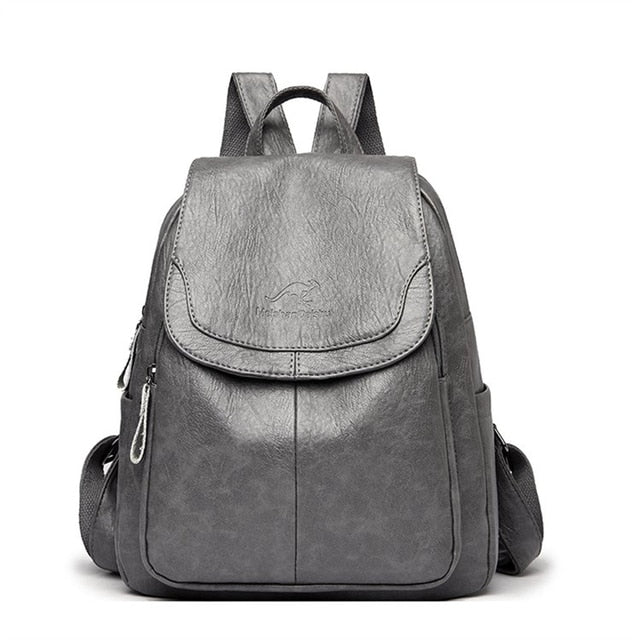 Damen-Rucksack aus Leder mit großem Fassungsvermögen, Vintage-Tasche aus hochwertigem Leder, Schultaschen, Reiserucksack, Damen-Büchertasche