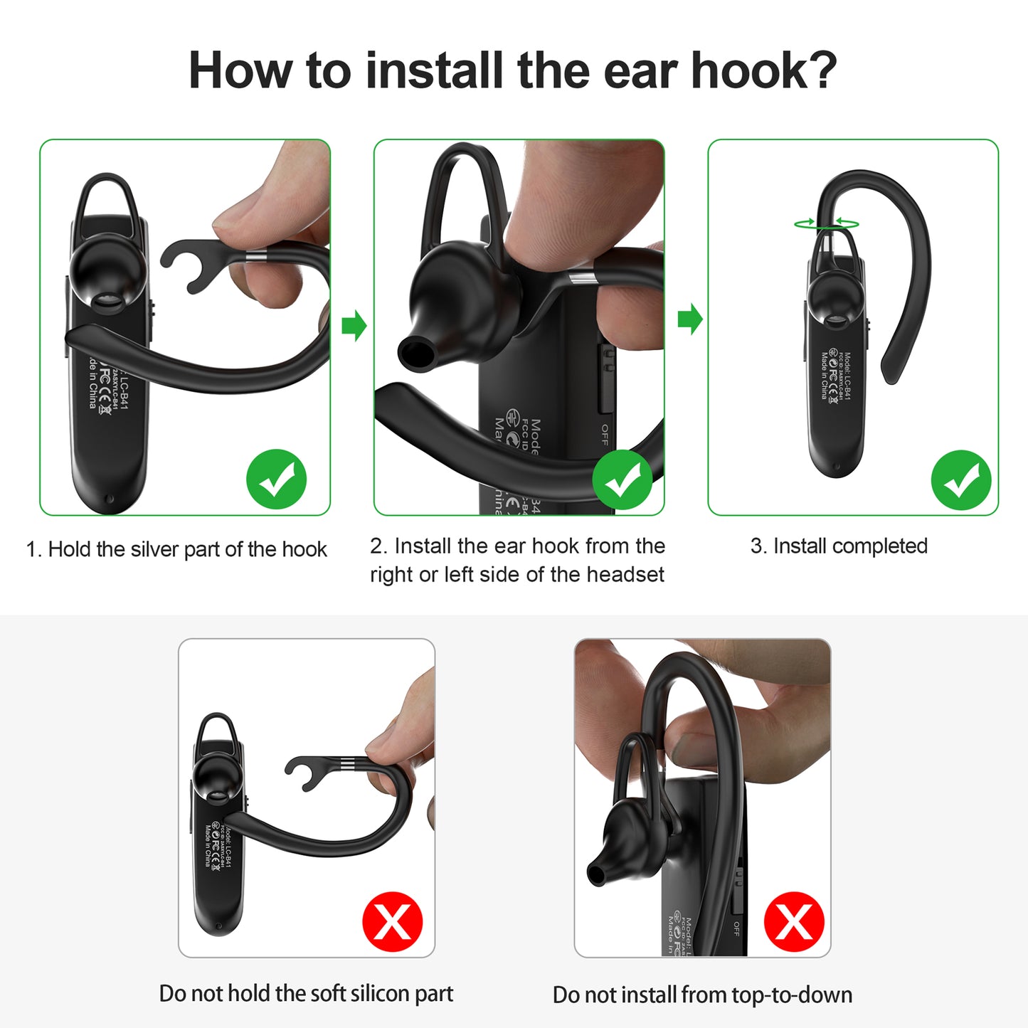 Bluetooth-Headset 5.0, kabellose Kopfhörer. Kopfhörer mit Mikrofon. 24-Stunden-Ohrhörer, Mini-Ohrhörer, Freisprecheinrichtung