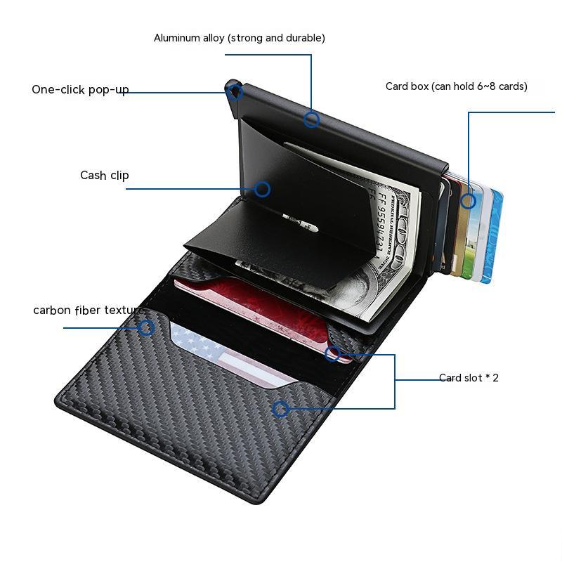 RFID Carbon Fiber Men's Wallet Aluminum Alloy