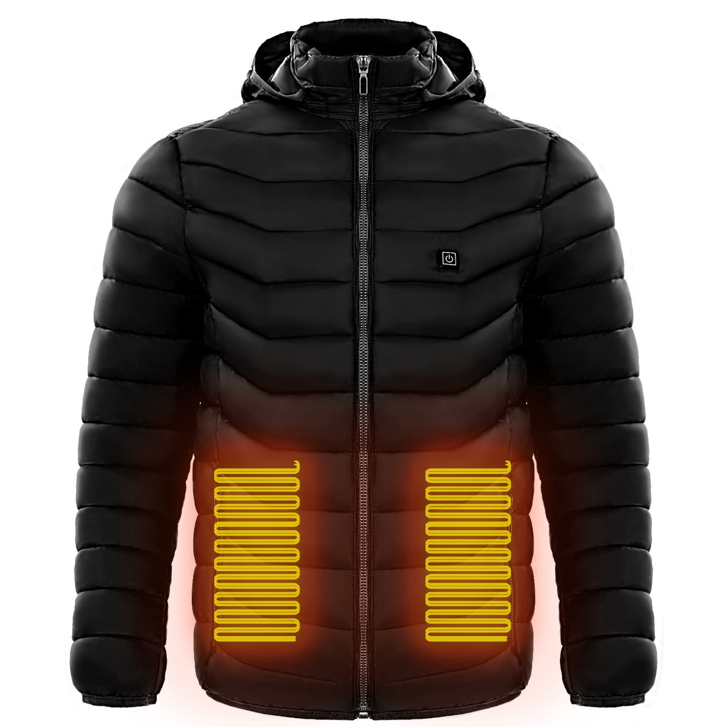 Men Heated Puffer Jacket Electric Heating Coat Insulated Hood Windbreaker 9 Heat Zones