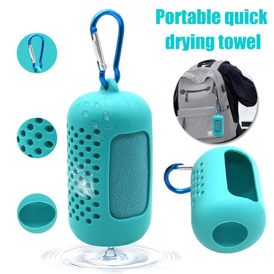 Quick Drying Cooling Microfiber Towel Instant Cooling Relief Sports Portable Gym Pilates Running Travel Towel Silicone Bag