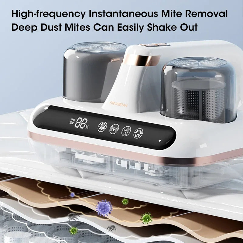 Mattress Vacuum Mite Remover Cordless Handheld Cleaner Powerful Suction For Cleaning Bed Pillows Home Supplies