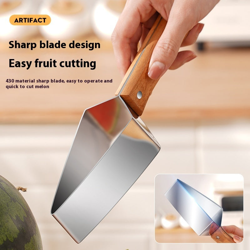 Watermelon Splitter Watermelon Cutting Artifact 430 Stainless Steel Cutting Piece Splitter Household Melon Triangle Cutting Knife Fruit Knife Kitchen Gadgets