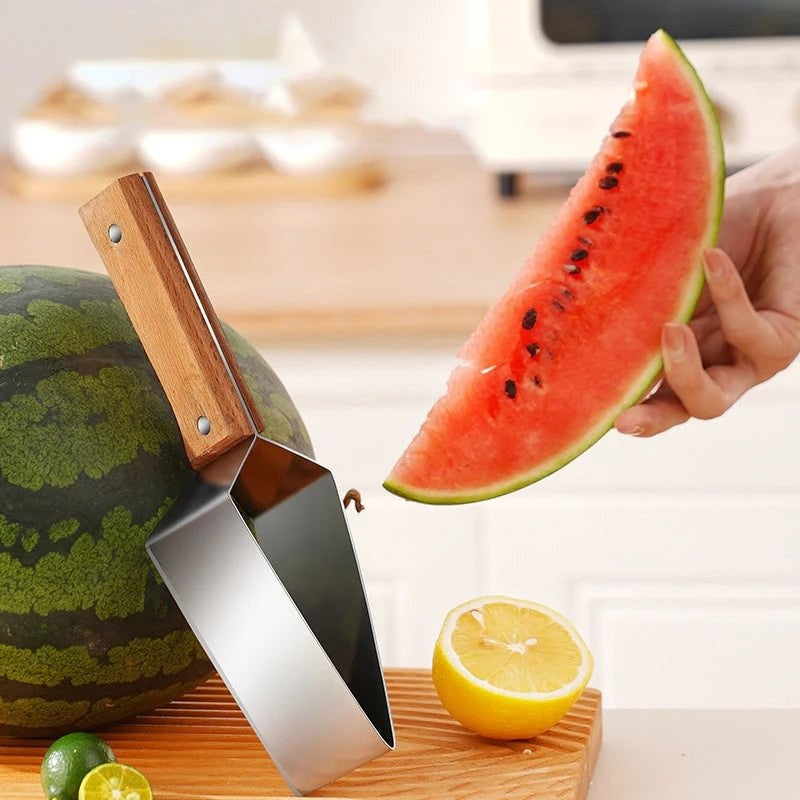 Watermelon Splitter Watermelon Cutting Artifact 430 Stainless Steel Cutting Piece Splitter Household Melon Triangle Cutting Knife Fruit Knife Kitchen Gadgets