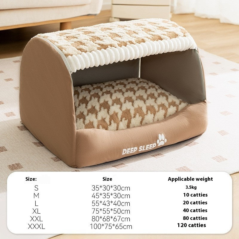 Small Dog Three-dimensional Bear Curved Room Kennel Removable Nest Warm Enclosed Cave Sofa