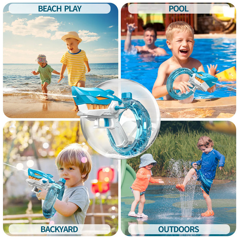 Shark Electric Water Gun Toys Fully Automatic Continuous Fire Water Gun Large Capacity Beach Summer Children's Water Playing Toys