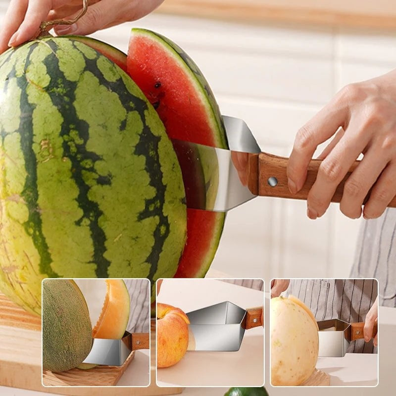 Watermelon Splitter Watermelon Cutting Artifact 430 Stainless Steel Cutting Piece Splitter Household Melon Triangle Cutting Knife Fruit Knife Kitchen Gadgets