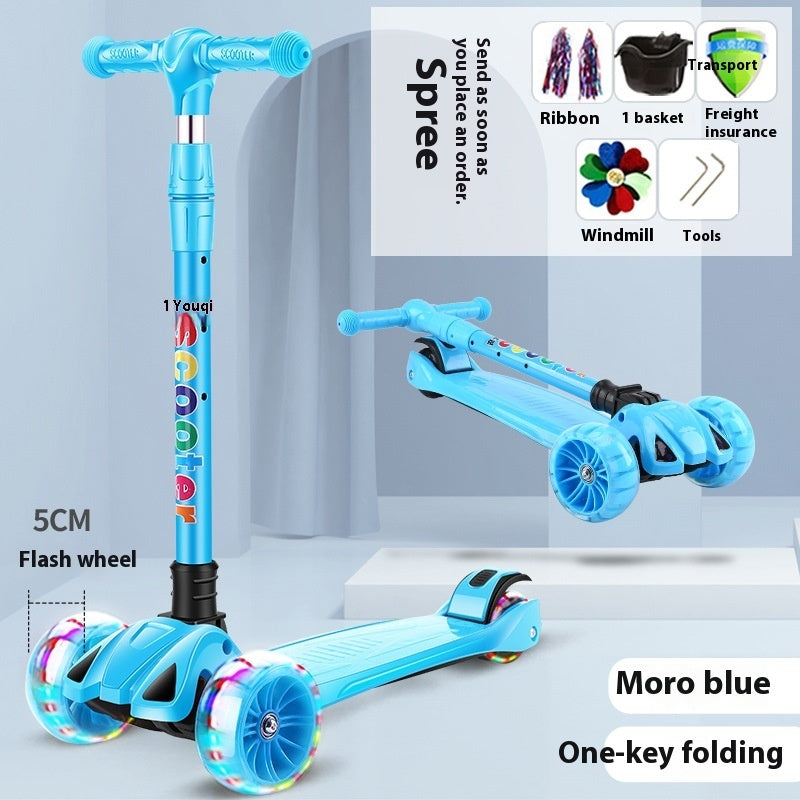 Scooter Children Walker Car 2-12 Years Old Children Flashing Wheel