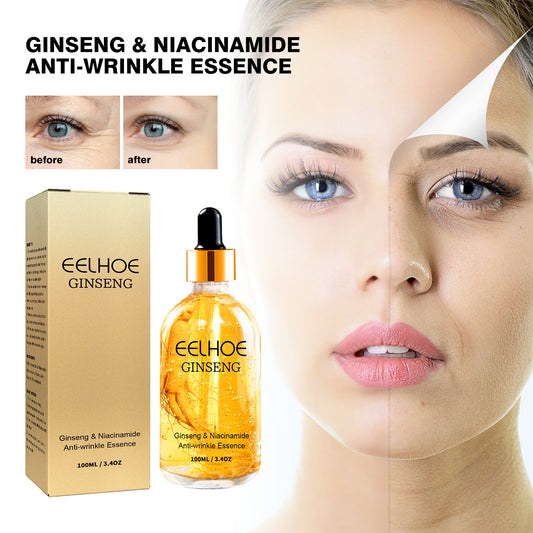 Ginseng Anti Wrinkle Serum, Ginseng Extract Liquid, Ginseng Polypeptide Anti-Ageing Essence, Korean Ginseng Essential Oil Tighten Moisturizing Smooth Skin Reduce Fine Lines, 3.4 OZ