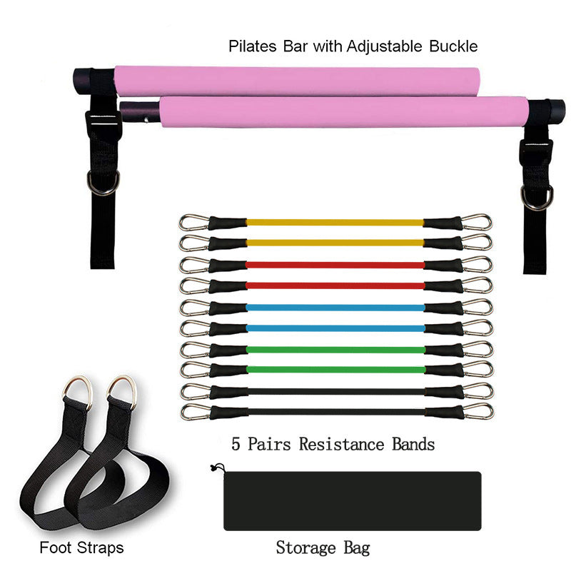 Barre de fitness Pilates Accessoires de gymnastique portables Bandes de résistance élastiques de musculation pour entraîneur à domicile Équipement d'entraînement