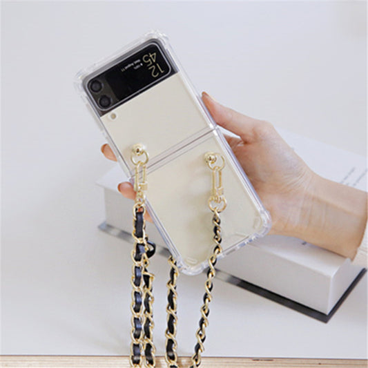 Transparent Messenger Folding Screen Lanyard Chain Mobile Phone Case Galaxy Z Flip3 models