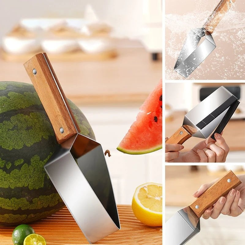 Watermelon Splitter Watermelon Cutting Artifact 430 Stainless Steel Cutting Piece Splitter Household Melon Triangle Cutting Knife Fruit Knife Kitchen Gadgets