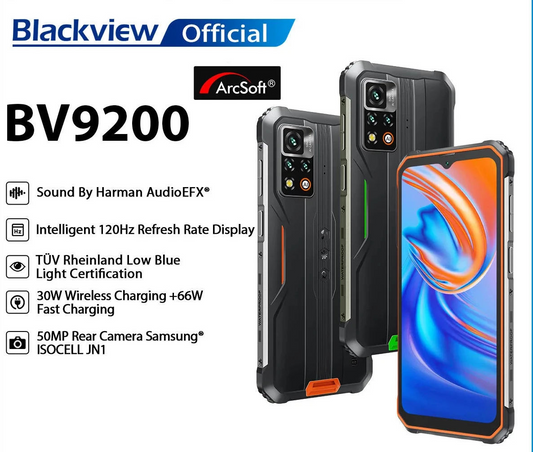 Blackview BV9200, Rugged Machine, Android 12, 6.6" 120Hz Display, MTK Helio G96, 14GB / 256GB, 66W Fast Charge & 30W, Wireless Charge