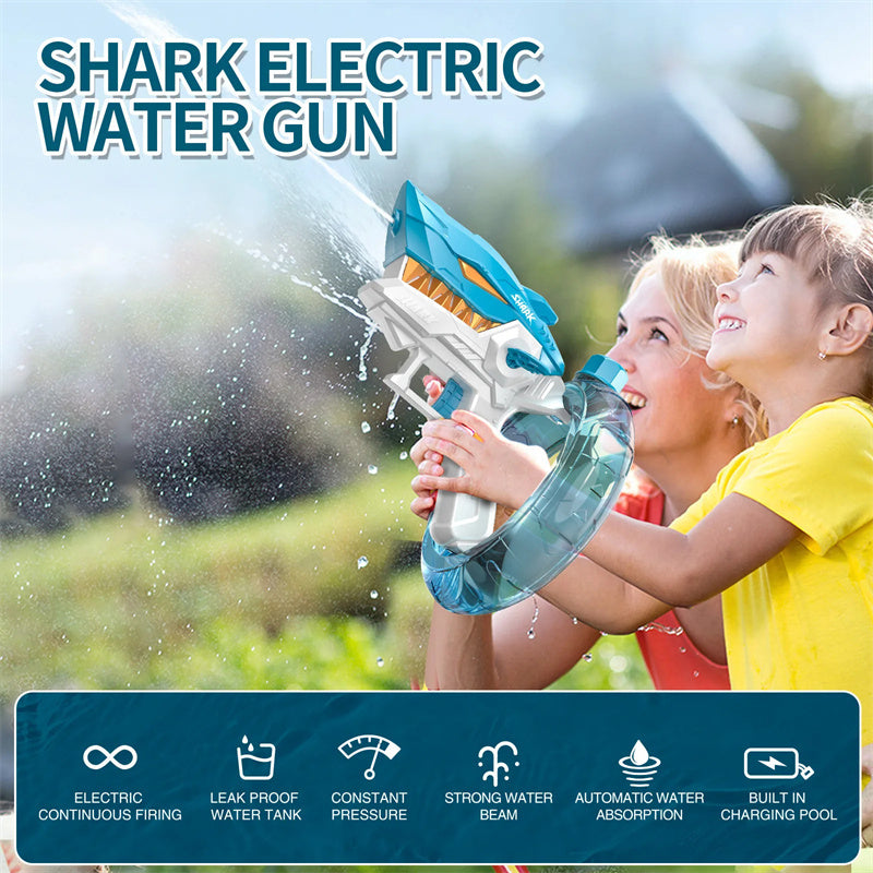 Shark Electric Water Gun Toys Fully Automatic Continuous Fire Water Gun Large Capacity Beach Summer Children's Water Playing Toys