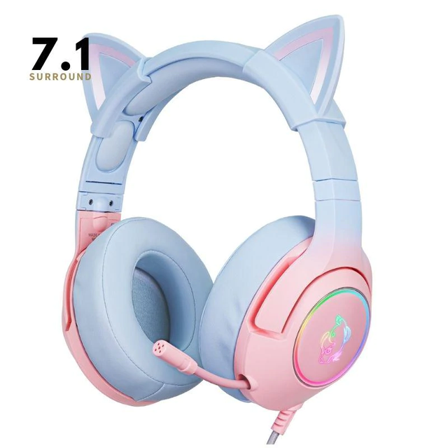 Cute Cat Ear Headphone with Mic, Pink