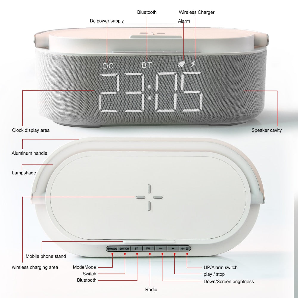 Wireless Charging Pad with Alarm Clock