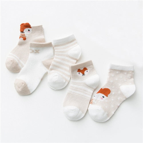 5Pairs / lot Kleinkind-Baby-Socken-Sommer-Ineinander greifen-dünne Baby-Socken für Mädchen-Baumwollneugeborenes Baby-Mädchen-Socken-preiswertes Material