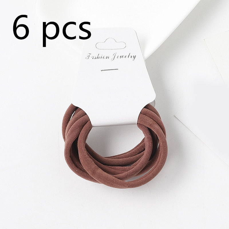 Frauen Mädchen 4 CM Bunte Polyester Elastische Haarbänder Pferdeschwanz Halter Gummibänder Scrunchie Stirnband Haarschmuck