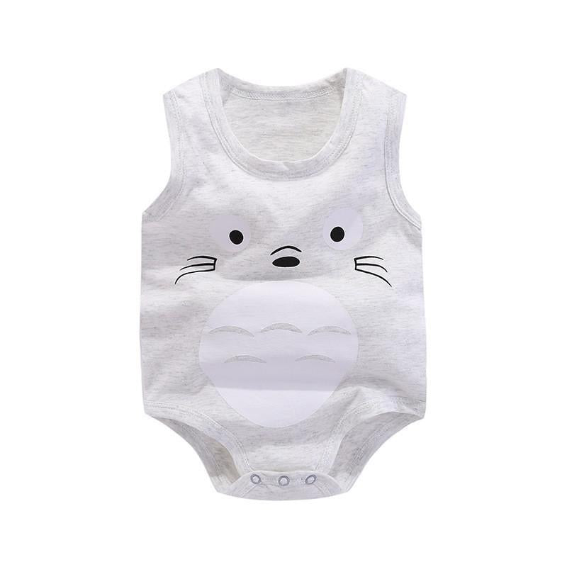 Neugeborenes Baby, Jungen, Mädchen, Cartoon, Baumwolle, Bodysuit, Säuglingsbaby, Tasche, Furz, ärmellose Weste, Overall, Sommer, dünnes Pinguin-Pyjama-Outfit