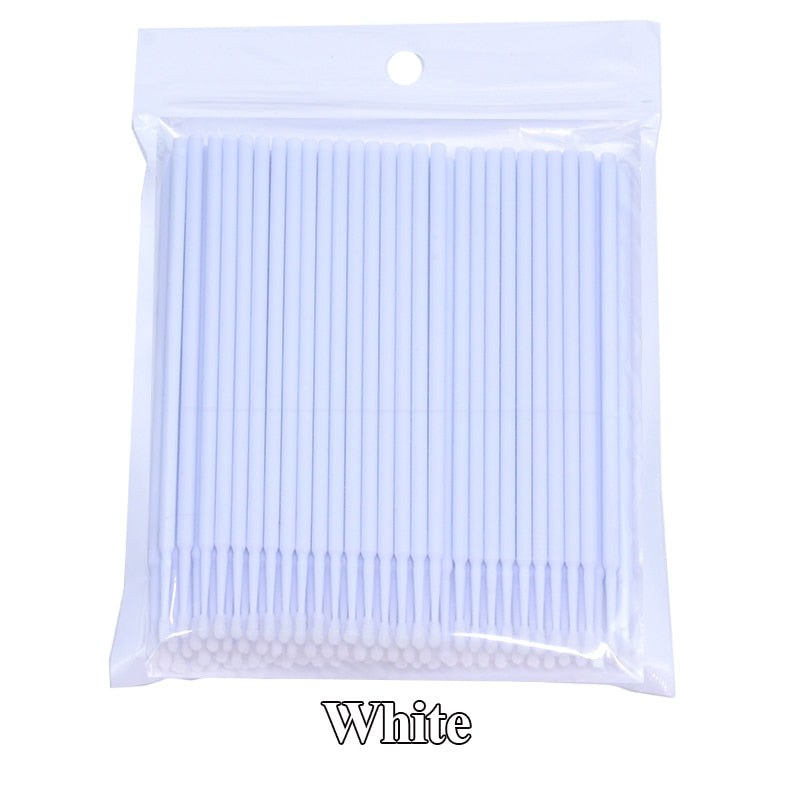 100PCS/Bottle Eyelash Extension Cleaning Swabs Lash Lift Glue Remover Applicators Microblade Makeup Micro Brushes Tool