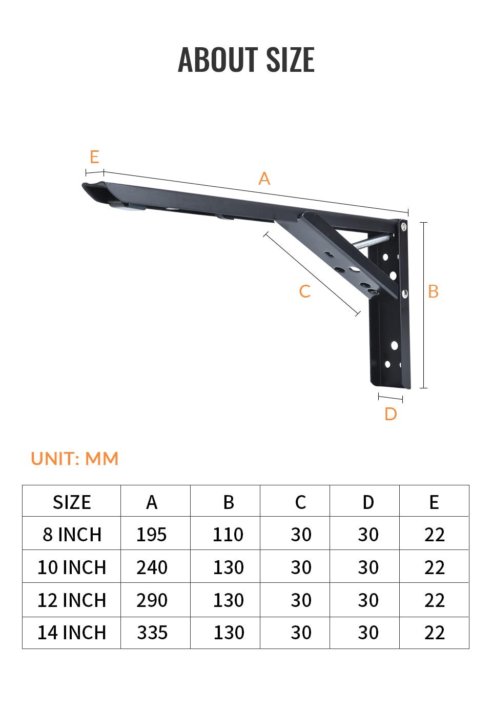 2PCS Triangle Folding Angle Bracket Heavy Support Adjustable Wall Mounted Bench Table Shelf Bracket Furniture Hardware