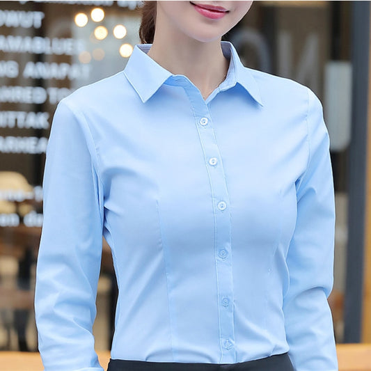 Women Shirts Blouses Women White Shirt Long Sleeve Blouse Female Tops Basic Shirt Blouses, Fashion Elegant Woman Clothing