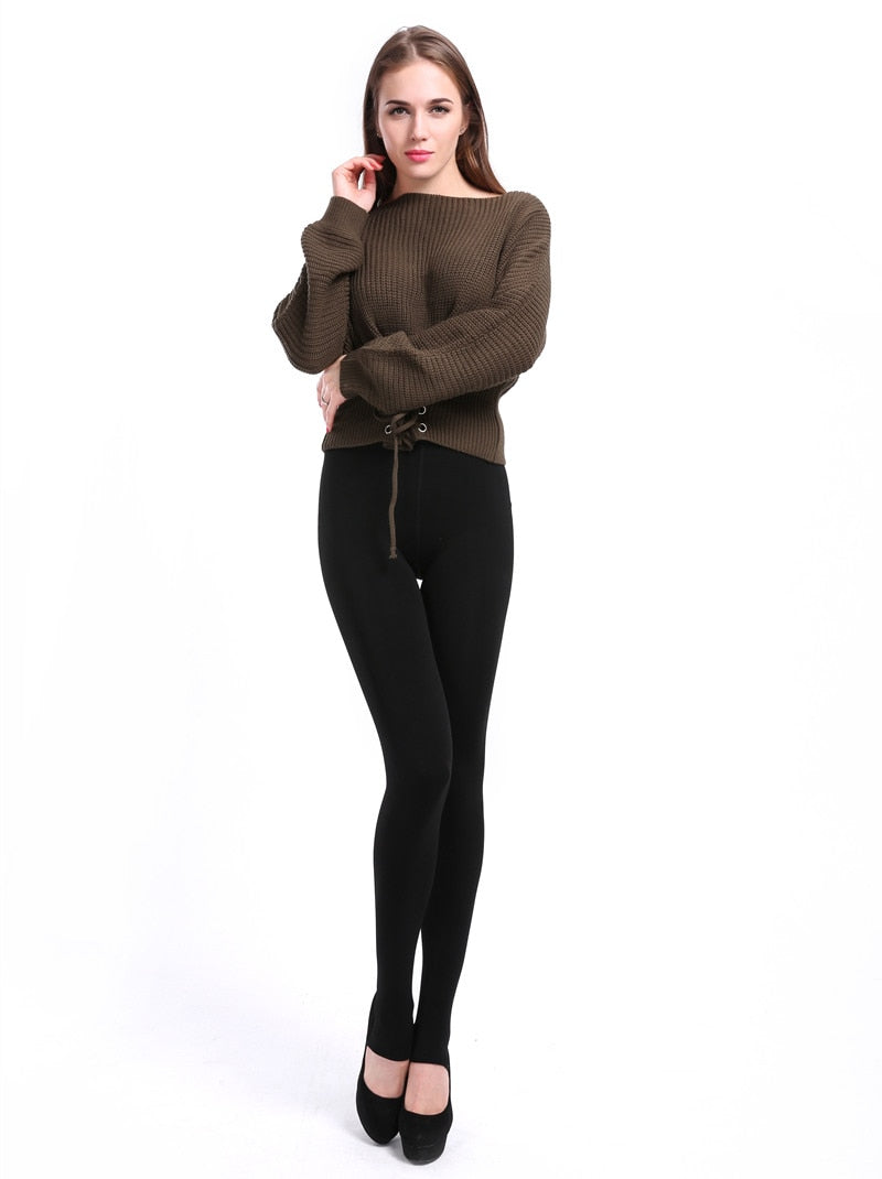 Winter-Leggings für Frauen, warme Leggins, einfarbige Samt-Leggins, hohe Taillen-Leggings, dehnbare Leggings