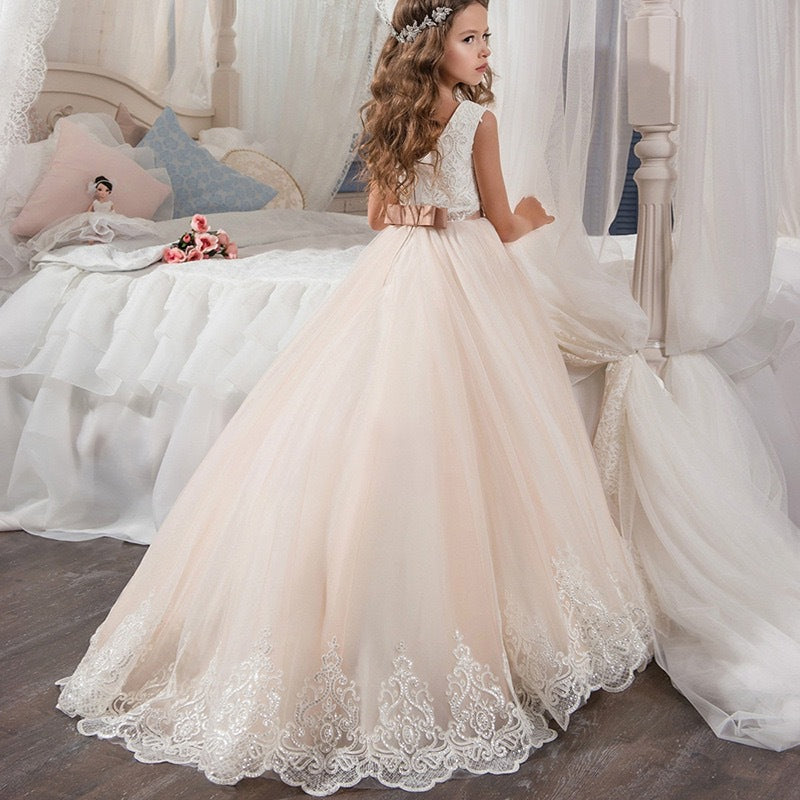 Teen Hochzeit Mädchen Kleid Erstkommunion Kleid für Mädchen Abend Prinzessin Blumenkleid Kinderkleidung Kostüm Vestido 8 -14 Jahre